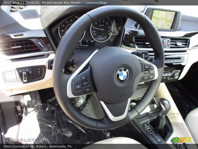 Mediterranean Blue Metallic / Canberra Beige 2017 BMW X1 xDrive28i