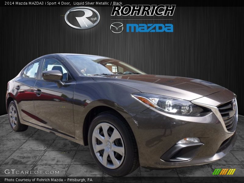 Liquid Silver Metallic / Black 2014 Mazda MAZDA3 i Sport 4 Door