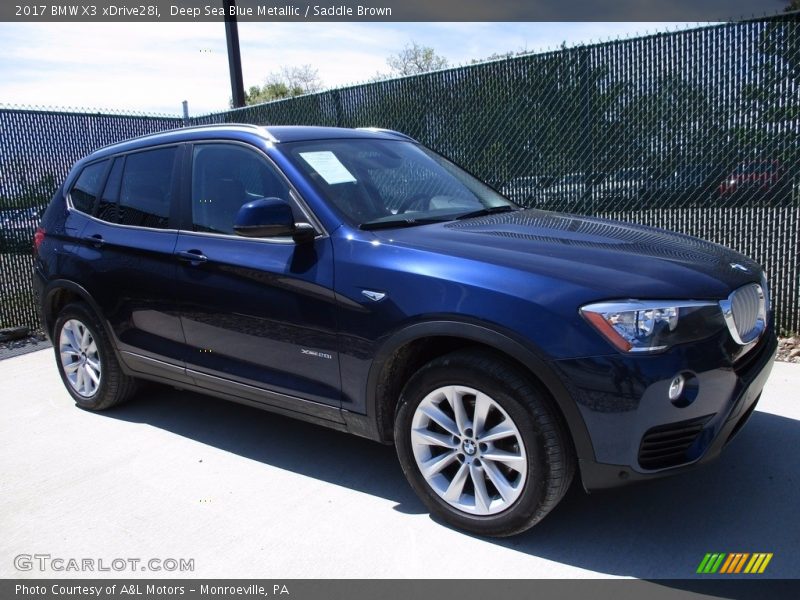 Deep Sea Blue Metallic / Saddle Brown 2017 BMW X3 xDrive28i