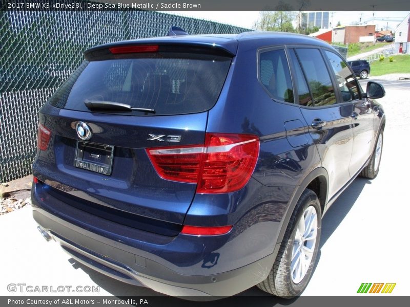 Deep Sea Blue Metallic / Saddle Brown 2017 BMW X3 xDrive28i