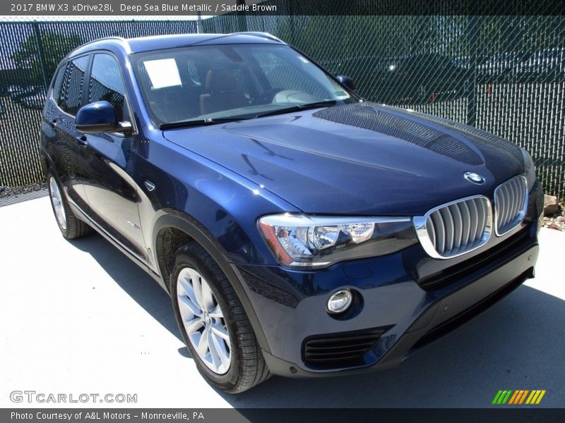 Deep Sea Blue Metallic / Saddle Brown 2017 BMW X3 xDrive28i