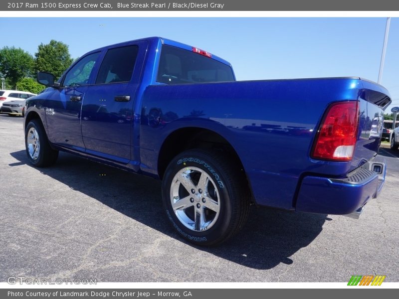 Blue Streak Pearl / Black/Diesel Gray 2017 Ram 1500 Express Crew Cab