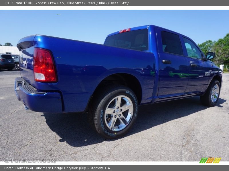 Blue Streak Pearl / Black/Diesel Gray 2017 Ram 1500 Express Crew Cab