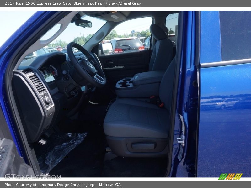 Blue Streak Pearl / Black/Diesel Gray 2017 Ram 1500 Express Crew Cab