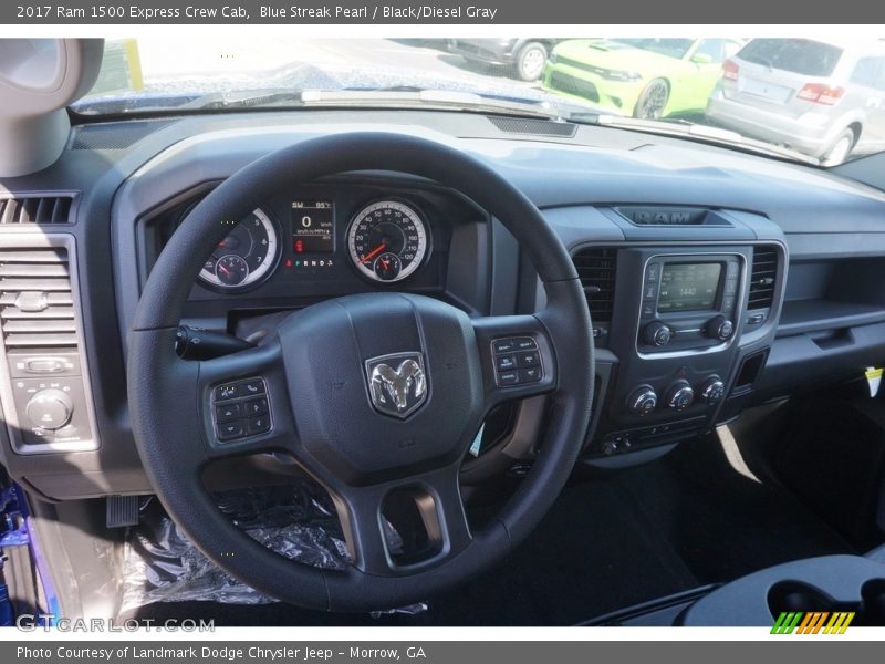 Blue Streak Pearl / Black/Diesel Gray 2017 Ram 1500 Express Crew Cab