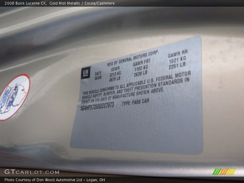 Gold Mist Metallic / Cocoa/Cashmere 2008 Buick Lucerne CX