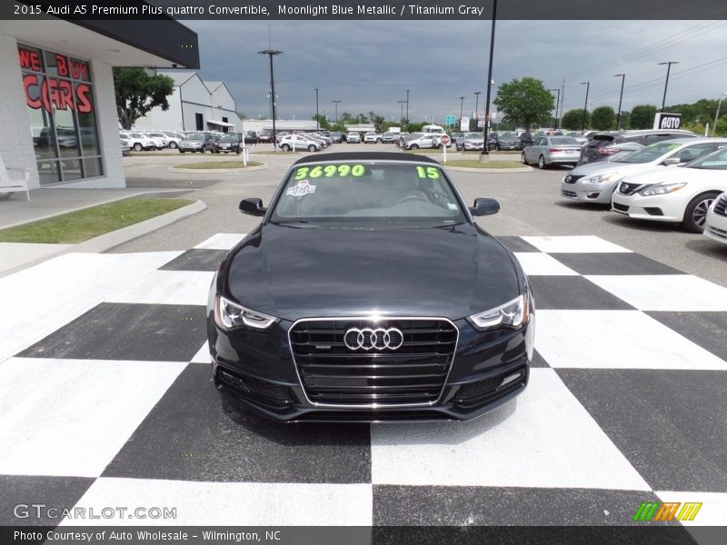 Moonlight Blue Metallic / Titanium Gray 2015 Audi A5 Premium Plus quattro Convertible