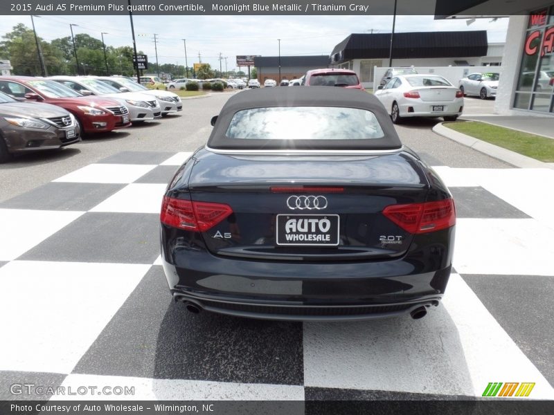Moonlight Blue Metallic / Titanium Gray 2015 Audi A5 Premium Plus quattro Convertible