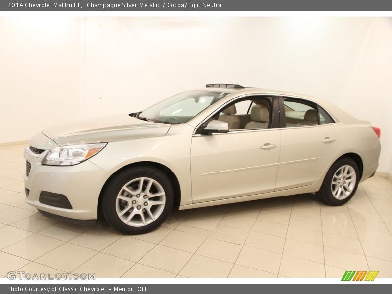 Champagne Silver Metallic / Cocoa/Light Neutral 2014 Chevrolet Malibu LT
