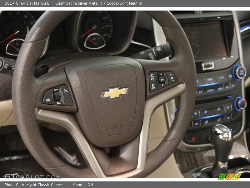 Champagne Silver Metallic / Cocoa/Light Neutral 2014 Chevrolet Malibu LT