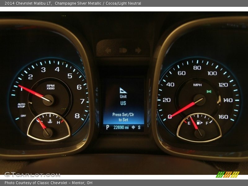 Champagne Silver Metallic / Cocoa/Light Neutral 2014 Chevrolet Malibu LT