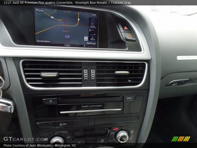 Moonlight Blue Metallic / Titanium Gray 2015 Audi A5 Premium Plus quattro Convertible