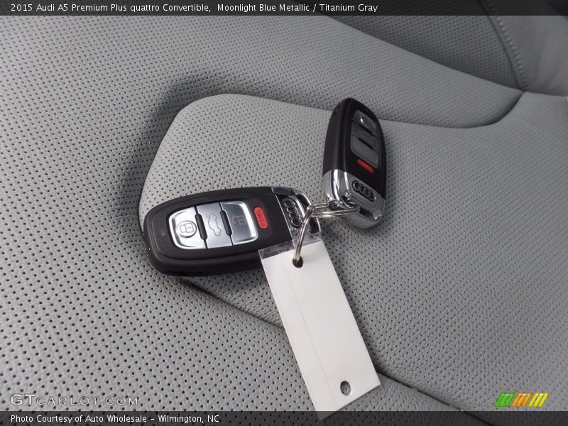 Moonlight Blue Metallic / Titanium Gray 2015 Audi A5 Premium Plus quattro Convertible