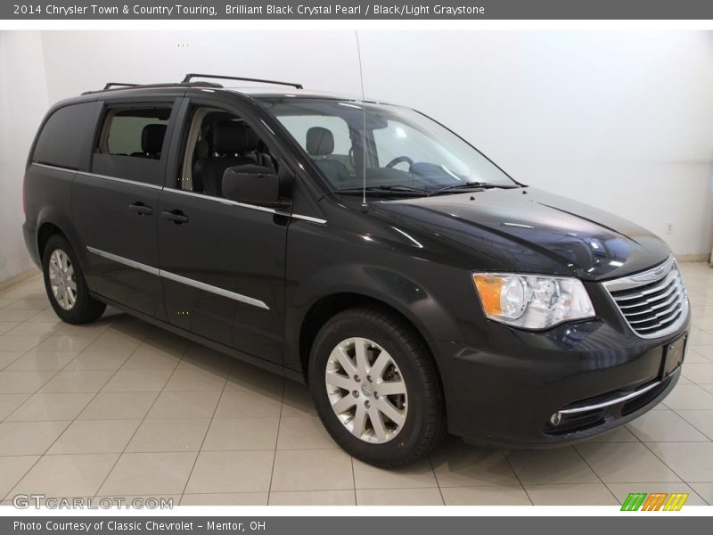 Brilliant Black Crystal Pearl / Black/Light Graystone 2014 Chrysler Town & Country Touring