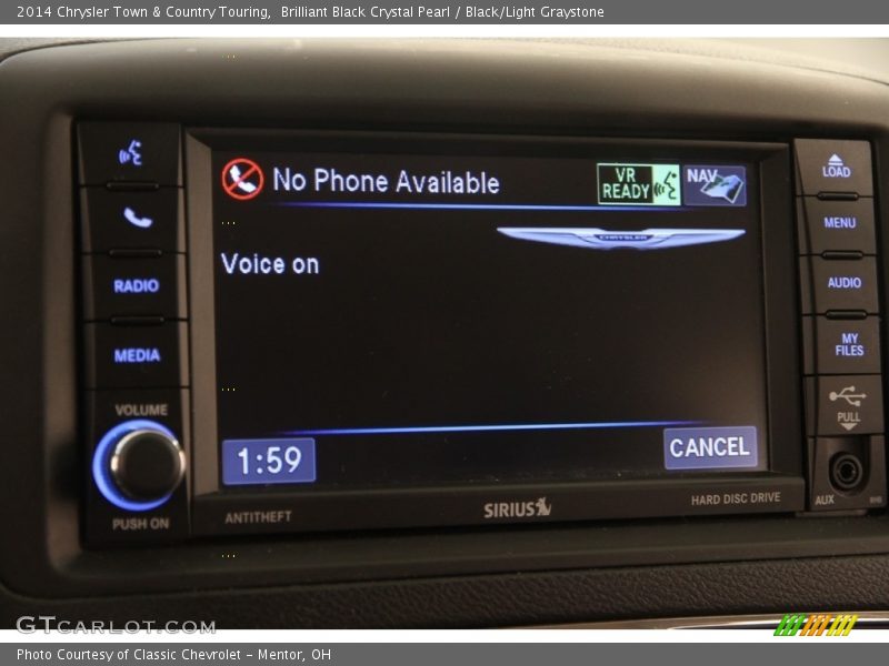 Brilliant Black Crystal Pearl / Black/Light Graystone 2014 Chrysler Town & Country Touring