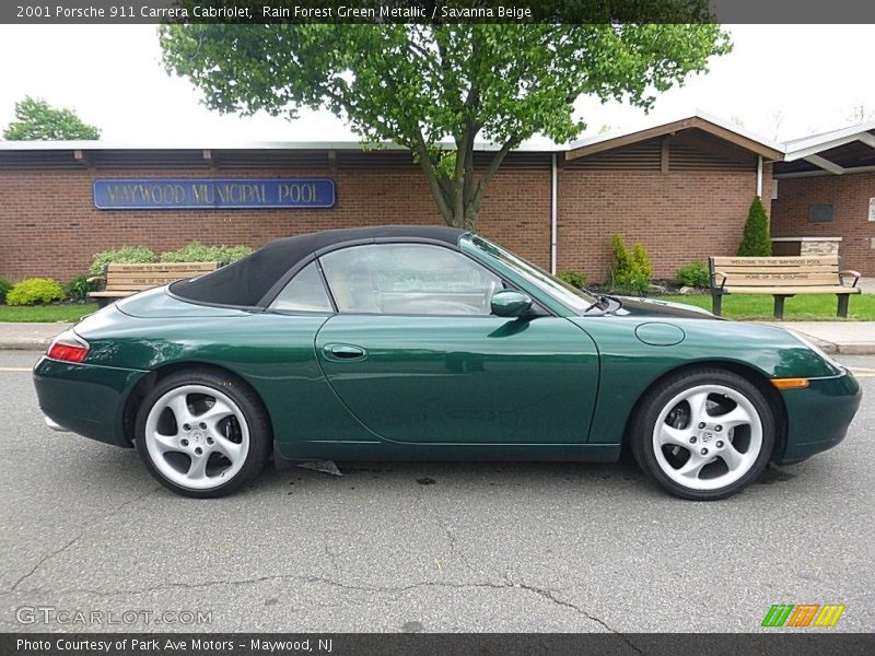 Rain Forest Green Metallic / Savanna Beige 2001 Porsche 911 Carrera Cabriolet