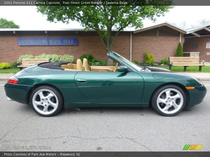 Rain Forest Green Metallic / Savanna Beige 2001 Porsche 911 Carrera Cabriolet