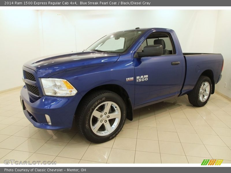 Blue Streak Pearl Coat / Black/Diesel Gray 2014 Ram 1500 Express Regular Cab 4x4