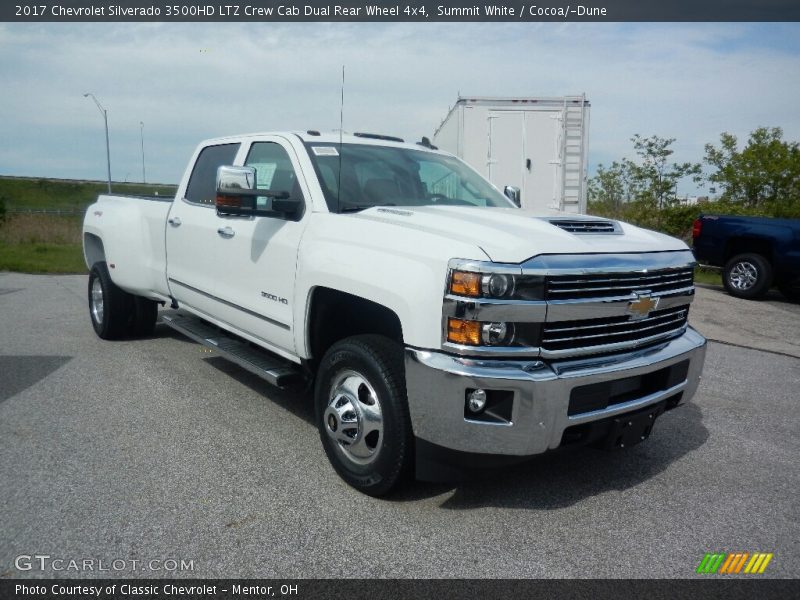 Summit White / Cocoa/­Dune 2017 Chevrolet Silverado 3500HD LTZ Crew Cab Dual Rear Wheel 4x4