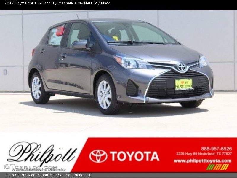 Magnetic Gray Metallic / Black 2017 Toyota Yaris 5-Door LE