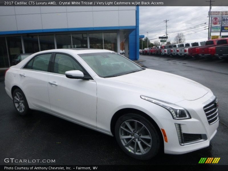 Crystal White Tricoat / Very Light Cashmere w/Jet Black Accents 2017 Cadillac CTS Luxury AWD