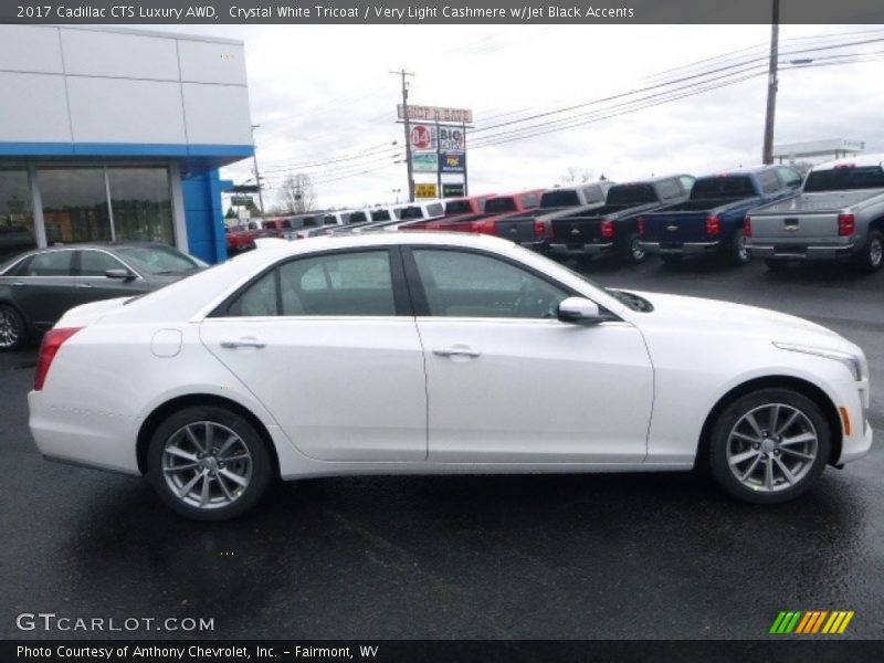 Crystal White Tricoat / Very Light Cashmere w/Jet Black Accents 2017 Cadillac CTS Luxury AWD