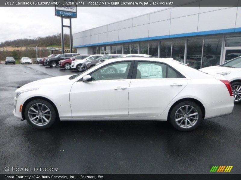 Crystal White Tricoat / Very Light Cashmere w/Jet Black Accents 2017 Cadillac CTS Luxury AWD