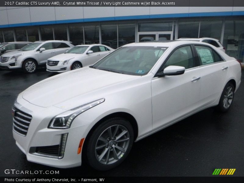 Crystal White Tricoat / Very Light Cashmere w/Jet Black Accents 2017 Cadillac CTS Luxury AWD