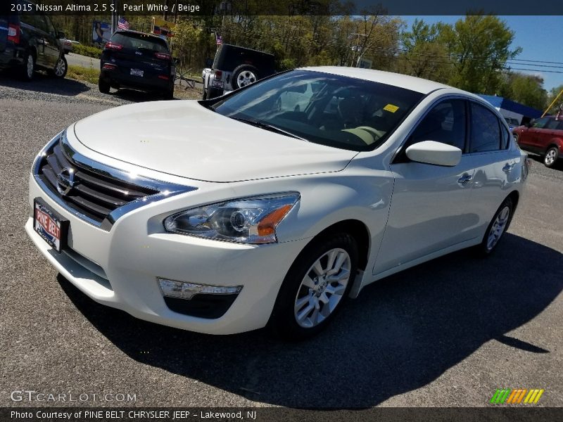 Pearl White / Beige 2015 Nissan Altima 2.5 S