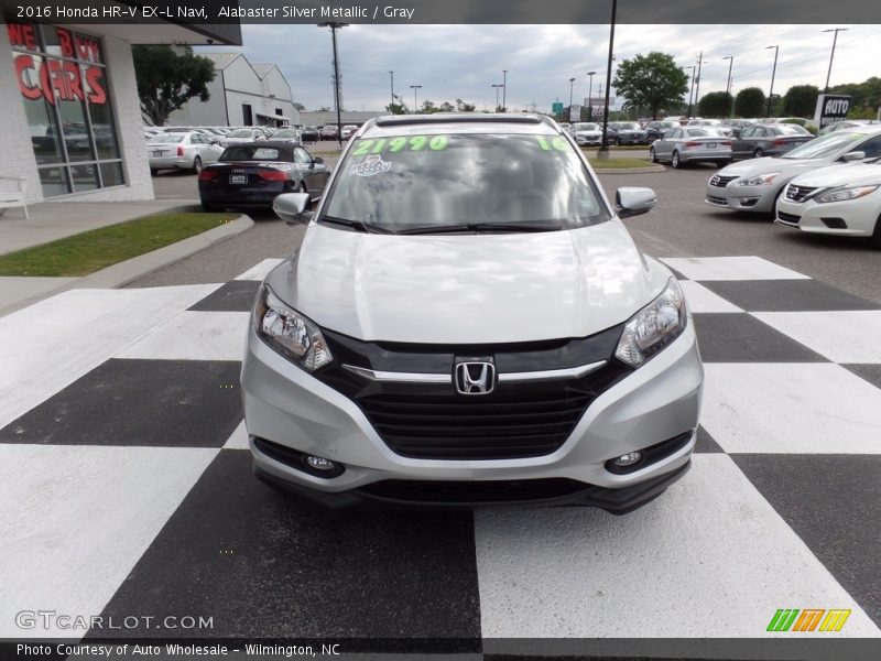 Alabaster Silver Metallic / Gray 2016 Honda HR-V EX-L Navi