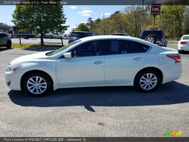 Pearl White / Beige 2015 Nissan Altima 2.5 S