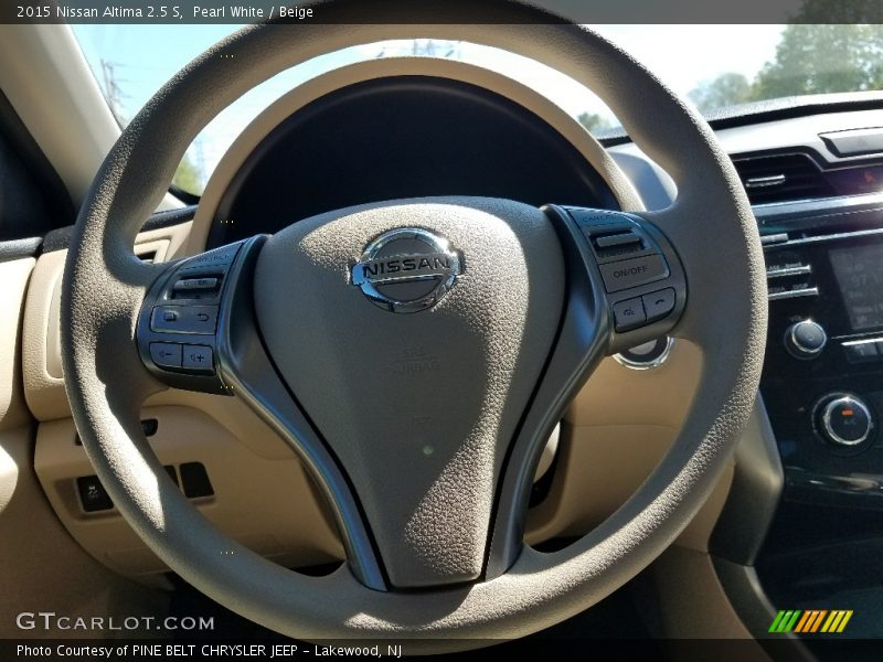 Pearl White / Beige 2015 Nissan Altima 2.5 S
