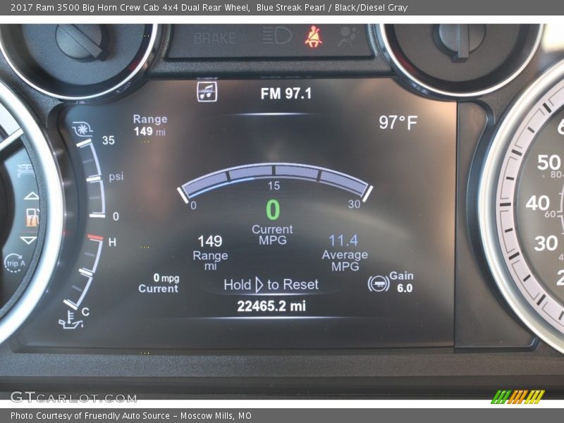 Blue Streak Pearl / Black/Diesel Gray 2017 Ram 3500 Big Horn Crew Cab 4x4 Dual Rear Wheel
