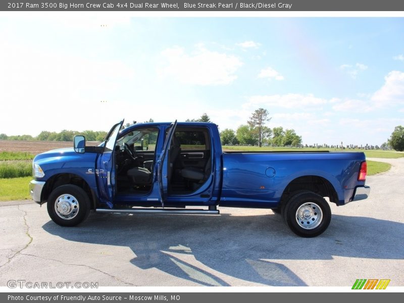 Blue Streak Pearl / Black/Diesel Gray 2017 Ram 3500 Big Horn Crew Cab 4x4 Dual Rear Wheel