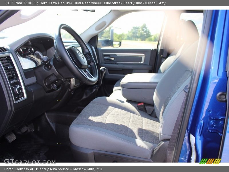 Blue Streak Pearl / Black/Diesel Gray 2017 Ram 3500 Big Horn Crew Cab 4x4 Dual Rear Wheel