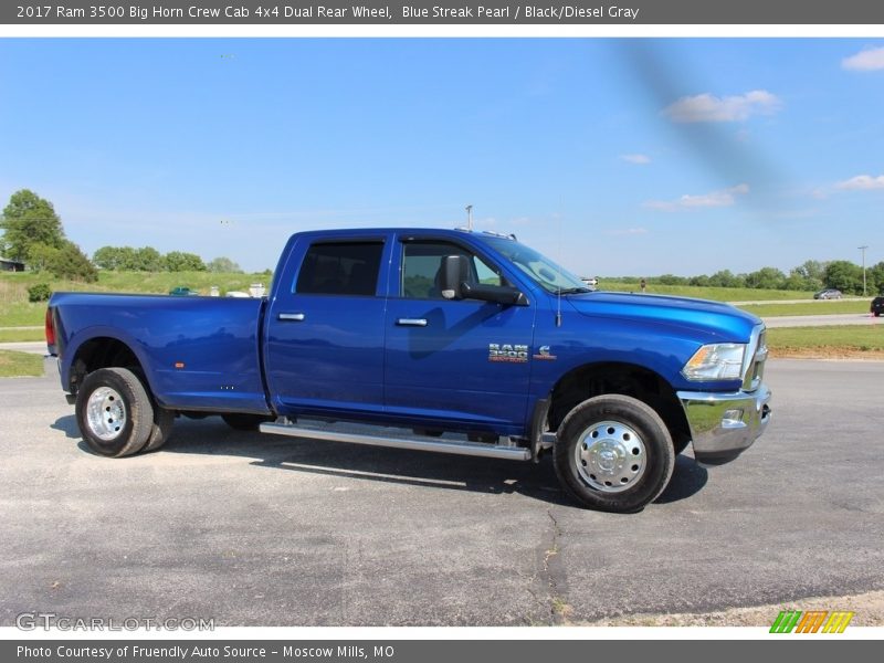Blue Streak Pearl / Black/Diesel Gray 2017 Ram 3500 Big Horn Crew Cab 4x4 Dual Rear Wheel