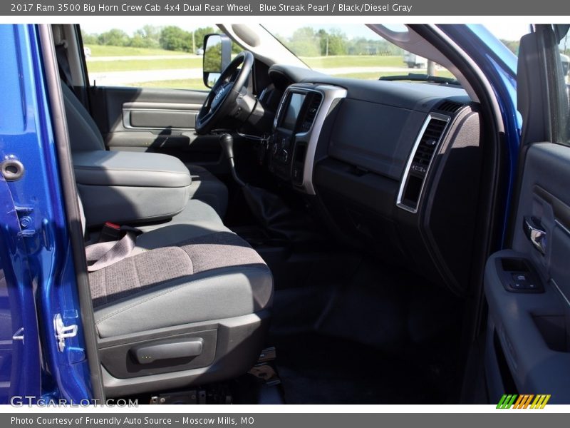 Blue Streak Pearl / Black/Diesel Gray 2017 Ram 3500 Big Horn Crew Cab 4x4 Dual Rear Wheel