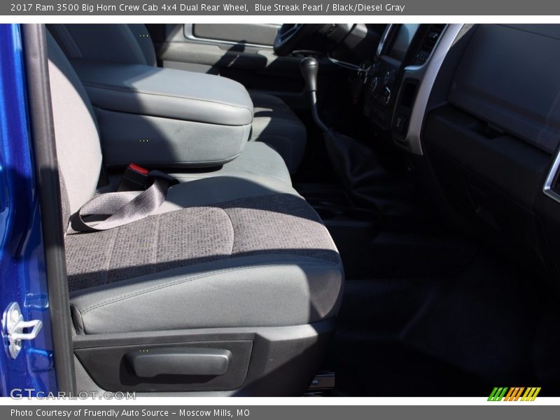 Blue Streak Pearl / Black/Diesel Gray 2017 Ram 3500 Big Horn Crew Cab 4x4 Dual Rear Wheel