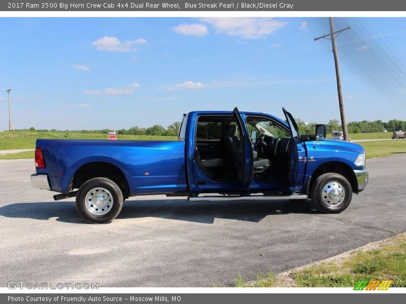 Blue Streak Pearl / Black/Diesel Gray 2017 Ram 3500 Big Horn Crew Cab 4x4 Dual Rear Wheel