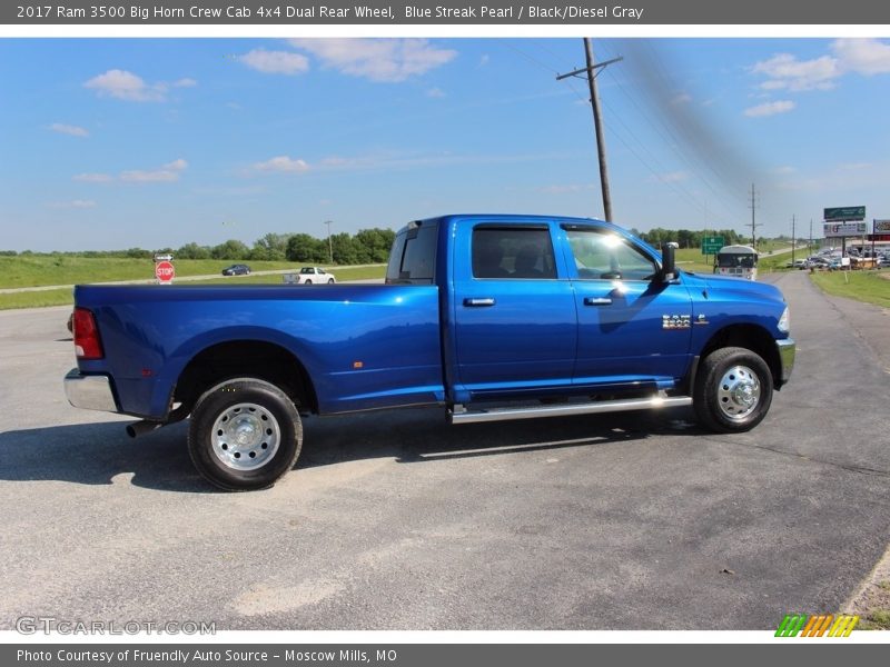 Blue Streak Pearl / Black/Diesel Gray 2017 Ram 3500 Big Horn Crew Cab 4x4 Dual Rear Wheel