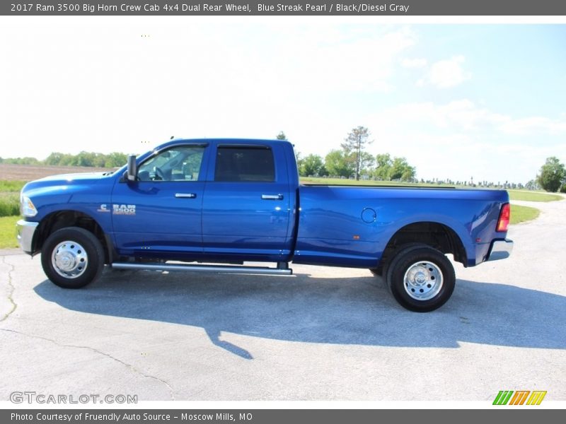 Blue Streak Pearl / Black/Diesel Gray 2017 Ram 3500 Big Horn Crew Cab 4x4 Dual Rear Wheel