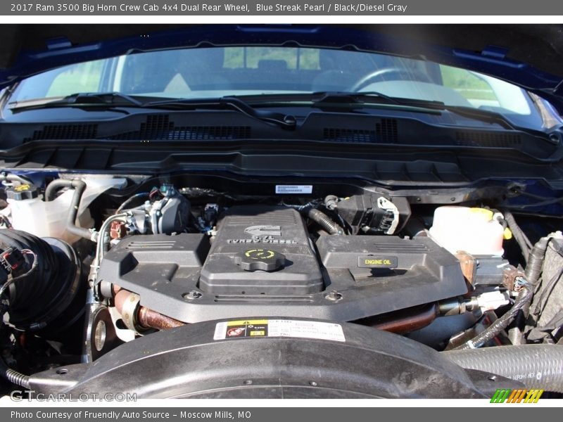 Blue Streak Pearl / Black/Diesel Gray 2017 Ram 3500 Big Horn Crew Cab 4x4 Dual Rear Wheel