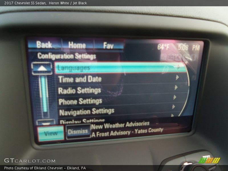 Heron White / Jet Black 2017 Chevrolet SS Sedan