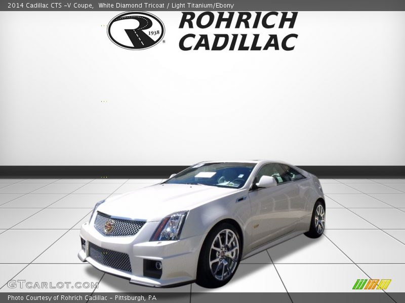 White Diamond Tricoat / Light Titanium/Ebony 2014 Cadillac CTS -V Coupe