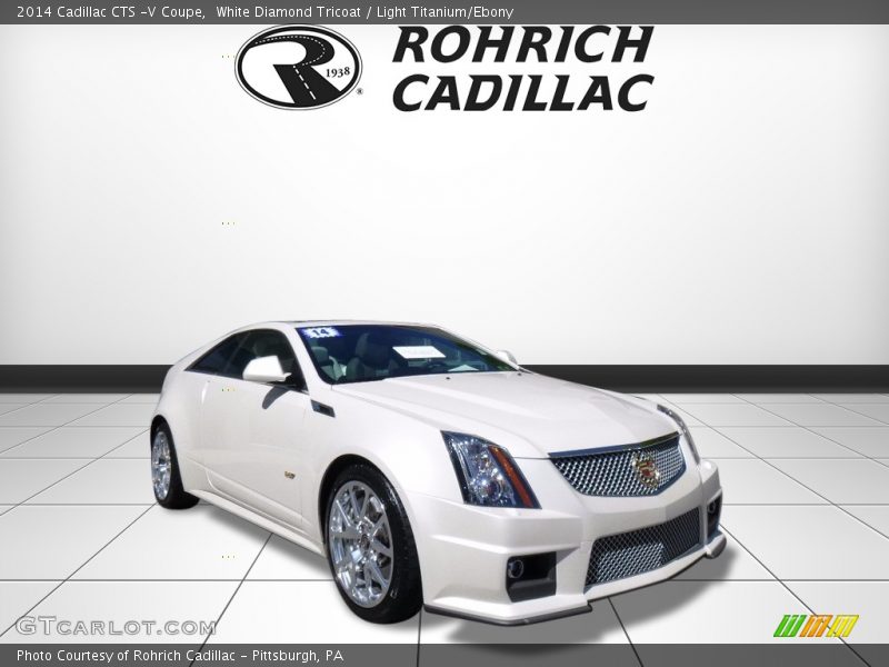 White Diamond Tricoat / Light Titanium/Ebony 2014 Cadillac CTS -V Coupe