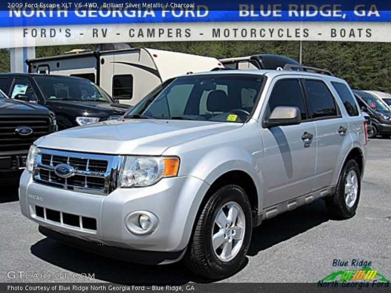 Brilliant Silver Metallic / Charcoal 2009 Ford Escape XLT V6 4WD