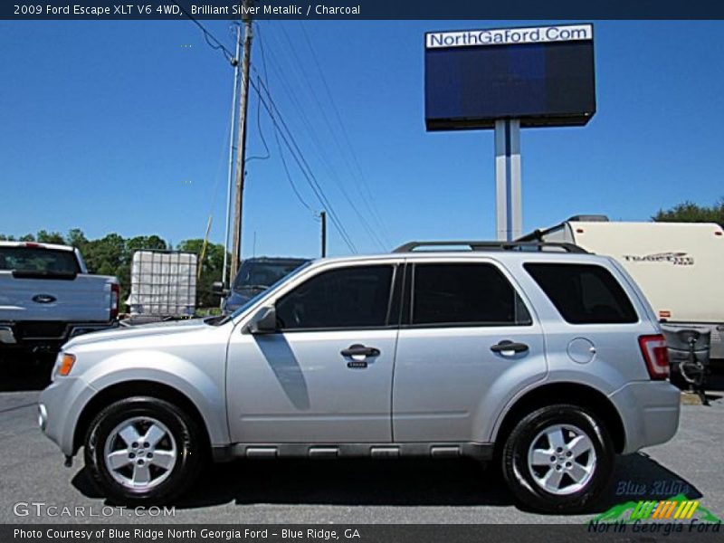 Brilliant Silver Metallic / Charcoal 2009 Ford Escape XLT V6 4WD