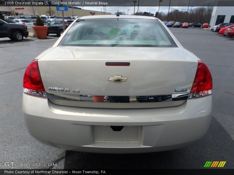 Gold Mist Metallic / Neutral Beige 2008 Chevrolet Impala LS