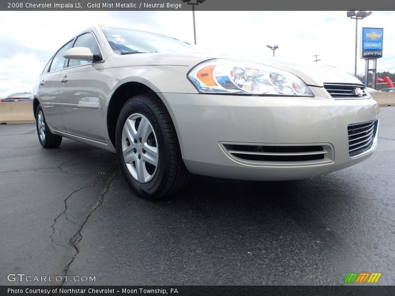 Gold Mist Metallic / Neutral Beige 2008 Chevrolet Impala LS