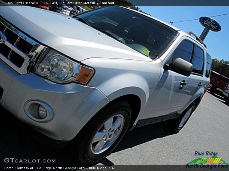 Brilliant Silver Metallic / Charcoal 2009 Ford Escape XLT V6 4WD